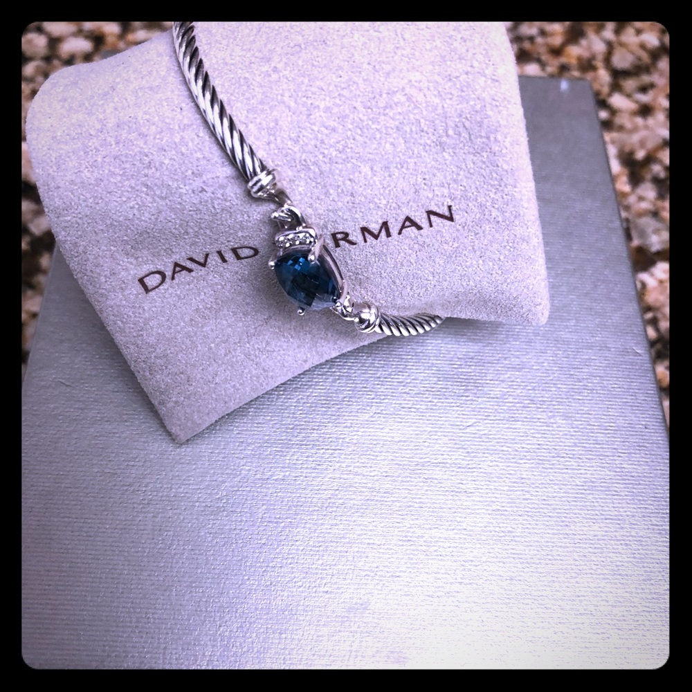 David Yurman Wheaton bracelet w Hampton Blue Topaz